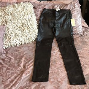 Michael Kors Faux Leather Brown Skinny Pants